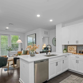 Beautiful kitchens with designer finishes recess lighting in spacious kitchen